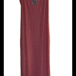 Sleeveless Pink/Coral Maxi Dress with Subtle Print